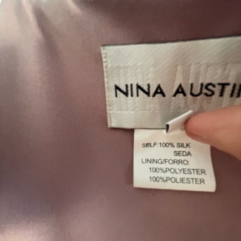 Nina Austin Pink and Purple Maxi Sundress with Ruched Tiered Design for Cocktail - Picture 10 of 10